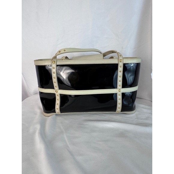 MAXX New York Patent Leather Tote Bag‎ Studded Designer Handbag Purse - Picture 1 of 11